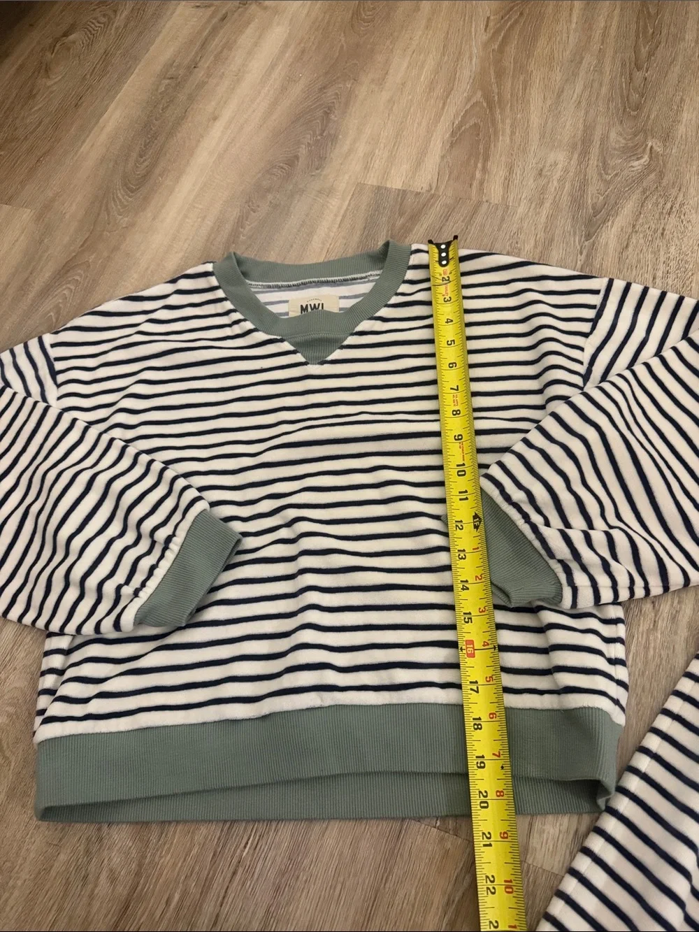 Madewell Striped matching Set with Sage Trim